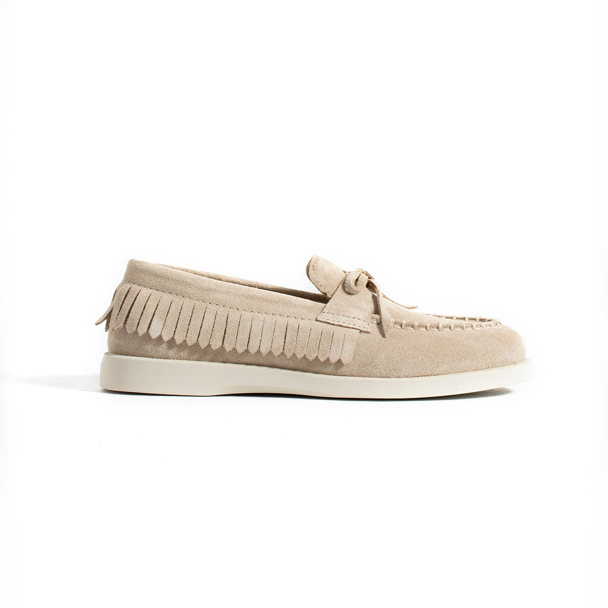 Kadın Süet Fiyonklu Püsküllü Casual Loafer Ayakkabı
